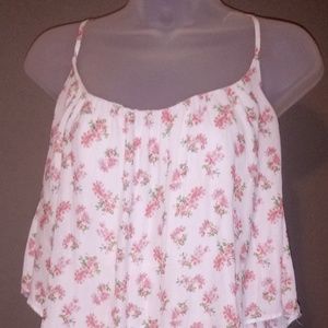 Forever 21 Floral Pink/White Cami Blouse